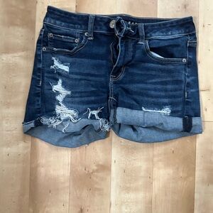 American Eagle Next Level Stretch Distressed Midi Jean Shorts Size 6